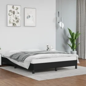 Black synthetic leather bed frame 140x200 cm by vidaXL, Beds and slatted bases - Ref: Foro24-346904, Price: 98,19 €, Discount: %