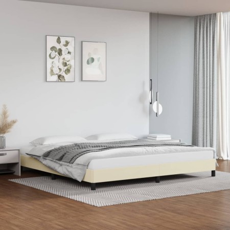 Estructura de cama de cuero sintético color crema 200x200 cm de vidaXL, Camas y somieres - Ref: Foro24-346924, Precio: 93,57 ...