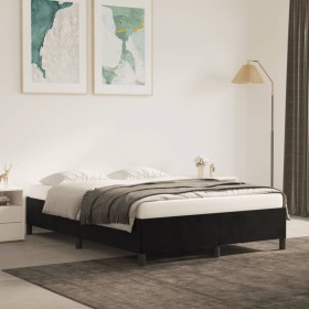 Estructura de cama de terciopelo negro 140x190 cm de vidaXL, Camas y somieres - Ref: Foro24-347320, Precio: 112,03 €, Descuen...