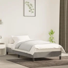Estructura de cama de terciopelo gris claro 90x200 cm de vidaXL, Camas y somieres - Ref: Foro24-346952, Precio: 78,98 €, Desc...