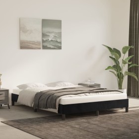 Estructura de cama de terciopelo negra 140x200 cm de vidaXL, Camas y somieres - Ref: Foro24-346978, Precio: 104,80 €, Descuen...