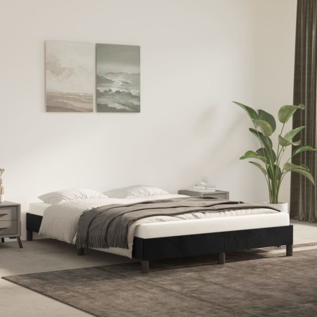 Estructura de cama de terciopelo negra 140x200 cm de vidaXL, Camas y somieres - Ref: Foro24-346978, Precio: 104,80 €, Descuen...