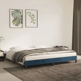Blauer Samtbettrahmen 200x200 cm von vidaXL, Betten und Lattenroste - Ref: Foro24-346998, Preis: 111,88 €, Rabatt: %