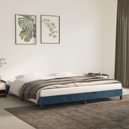 Estructura de cama de terciopelo azul 200x200 cm de vidaXL, Camas y somieres - Ref: Foro24-346998, Precio: 116,51 €, Descuent...