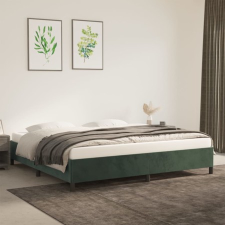 Estructura de cama de terciopelo verde 200x200 cm de vidaXL, Camas y somieres - Ref: Foro24-347345, Precio: 136,27 €, Descuen...