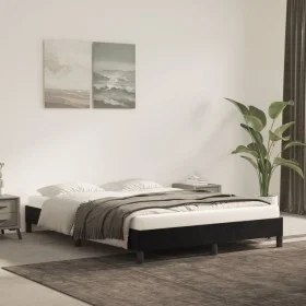 Estructura de cama de terciopelo negro 140x190 cm de vidaXL, Camas y somieres - Ref: Foro24-346972, Precio: 100,94 €, Descuen...