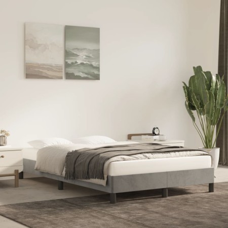 Estructura de cama de terciopelo gris claro 120x200 cm de vidaXL, Camas y somieres - Ref: Foro24-346964, Precio: 99,58 €, Des...
