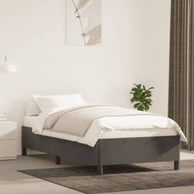 Estructura de cama de terciopelo gris oscuro 100x200 cm de vidaXL, Camas y somieres - Ref: Foro24-347307, Precio: 92,90 €, De...