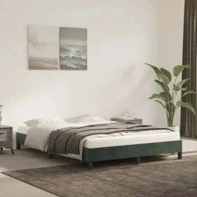 Green velvet bed frame 140x200 cm by vidaXL, Beds and slatted bases - Ref: Foro24-346979, Price: 105,51 €, Discount: %