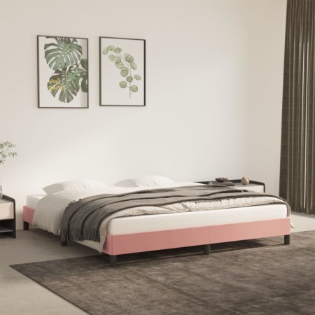 Estructura de cama de terciopelo rosa 180x200 cm de vidaXL, Camas y somieres - Ref: Foro24-346993, Precio: 104,89 €, Descuent...