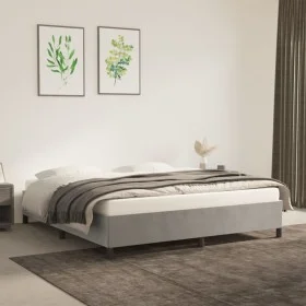 Estructura de cama de terciopelo gris claro 180x200 cm de vidaXL, Camas y somieres - Ref: Foro24-347336, Precio: 130,49 €, De...