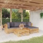 Juego muebles de jardín 5 piezas y cojines madera maciza teca de vidaXL, Conjuntos de jardín - Ref: Foro24-3100914, Precio: 9...