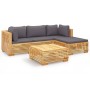 Juego muebles de jardín 5 piezas y cojines madera maciza teca de vidaXL, Conjuntos de jardín - Ref: Foro24-3100914, Precio: 9...