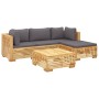 Juego muebles de jardín 5 piezas y cojines madera maciza teca de vidaXL, Conjuntos de jardín - Ref: Foro24-3100914, Precio: 9...