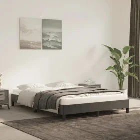 Dark gray velvet bed frame 140x200 cm by vidaXL, Beds and slatted bases - Ref: Foro24-346977, Price: 100,68 €, Discount: %
