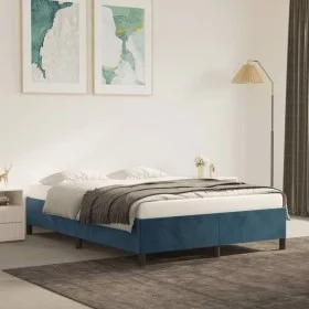 Estructura de cama de terciopelo azul 140x200 cm de vidaXL, Camas y somieres - Ref: Foro24-347328, Precio: 119,98 €, Descuent...