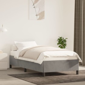 Estructura de cama de terciopelo gris claro 90x200 cm de vidaXL, Camas y somieres - Ref: Foro24-347300, Precio: 92,75 €, Desc...