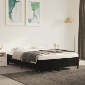Estructura de cama de terciopelo negra 140x200 cm de vidaXL, Camas y somieres - Ref: Foro24-347326, Precio: 116,12 €, Descuen...