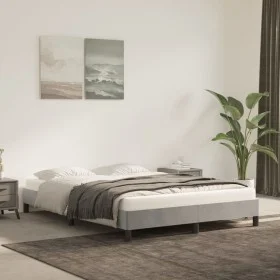 Estructura de cama de terciopelo gris claro 140x190 cm de vidaXL, Camas y somieres - Ref: Foro24-346970, Precio: 98,06 €, Des...