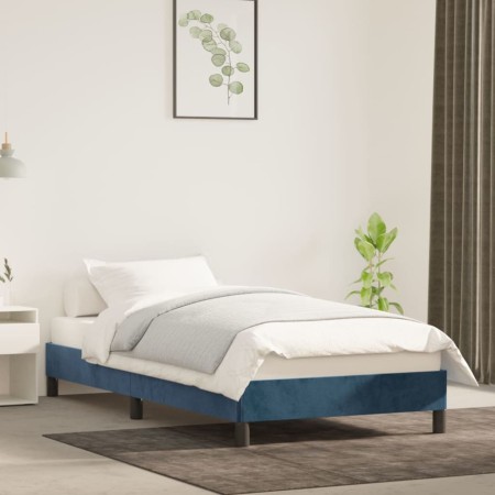 Estructura de cama de terciopelo azul 90x200 cm de vidaXL, Camas y somieres - Ref: Foro24-346956, Precio: 79,09 €, Descuento: %