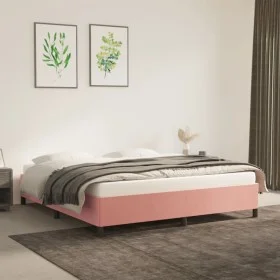 Pink velvet bed frame 160x200 cm by vidaXL, Beds and slatted bases - Ref: Foro24-347335, Price: 124,86 €, Discount: %