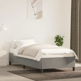 Light gray velvet bed frame 100x200 cm by vidaXL, Beds and slatted bases - Ref: Foro24-347306, Price: 76,59 €, Discount: %