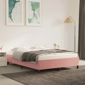 Pink velvet bed frame 140x200 cm by vidaXL, Beds and slatted bases - Ref: Foro24-347329, Price: 118,97 €, Discount: %