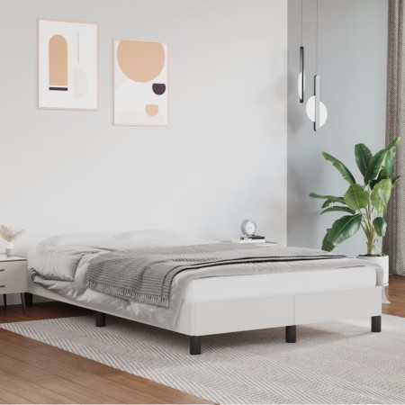 Estructura de cama de cuero sintético blanco 120x200 cm de vidaXL, Camas y somieres - Ref: Foro24-346893, Precio: 98,43 €, De...