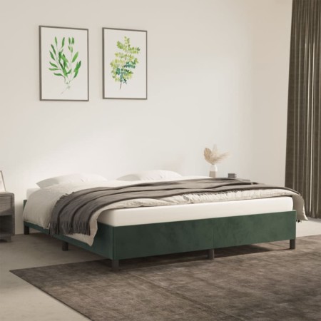 Estructura de cama de terciopelo verde 160x200 cm de vidaXL, Camas y somieres - Ref: Foro24-347333, Precio: 144,18 €, Descuen...