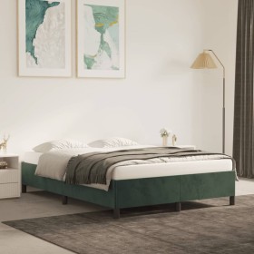 Estructura de cama de terciopelo verde 140x190 cm de vidaXL, Camas y somieres - Ref: Foro24-347321, Precio: 121,69 €, Descuen...