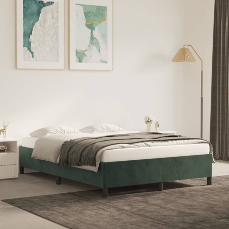 Estructura de cama de terciopelo verde 140x190 cm de vidaXL, Camas y somieres - Ref: Foro24-347321, Precio: 121,69 €, Descuen...