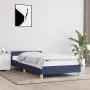 Bed frame with blue fabric headboard 100x200 cm by vidaXL, Beds and slatted bases - Ref: Foro24-347397, Price: 82,68 €, Disco...