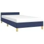 Bed frame with blue fabric headboard 100x200 cm by vidaXL, Beds and slatted bases - Ref: Foro24-347397, Price: 82,68 €, Disco...