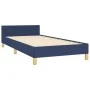 Bed frame with blue fabric headboard 100x200 cm by vidaXL, Beds and slatted bases - Ref: Foro24-347397, Price: 82,68 €, Disco...