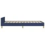 Bed frame with blue fabric headboard 100x200 cm by vidaXL, Beds and slatted bases - Ref: Foro24-347397, Price: 82,68 €, Disco...
