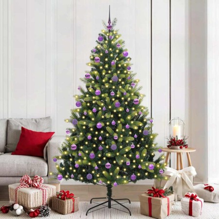 Árbol de Navidad Artificial Plegable 300 LEDs Verde 210 cm en Decoración Festiva y Estacional | Comprar online en Foru.es