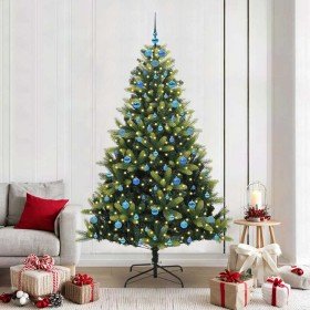 Árbol de Navidad Artificial Plegable 300 LEDs Verde 210 cm en Decoración Festiva y Estacional | Comprar online en Foru.es
