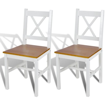Sillas de comedor 2 unidades madera de pino blancas de vidaXL, Sillas de comedor - Ref: Foro24-241512, Precio: 109,67 €, Desc...