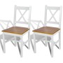 Sillas de comedor 2 unidades madera de pino blancas de vidaXL, Sillas de comedor - Ref: Foro24-241512, Precio: 109,67 €, Desc...