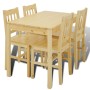 Mesa de comedor y 4 sillasde madera color natural de vidaXL, muebles para cocinas y comedores - Ref: Foro24-241220, Precio: 2...