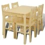 Mesa de comedor y 4 sillasde madera color natural de vidaXL, muebles para cocinas y comedores - Ref: Foro24-241220, Precio: 2...