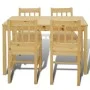 Mesa de comedor y 4 sillasde madera color natural de vidaXL, muebles para cocinas y comedores - Ref: Foro24-241220, Precio: 2...