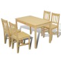 Mesa de comedor y 4 sillasde madera color natural de vidaXL, muebles para cocinas y comedores - Ref: Foro24-241220, Precio: 2...