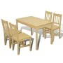 Mesa de comedor y 4 sillasde madera color natural de vidaXL, muebles para cocinas y comedores - Ref: Foro24-241220, Precio: 2...