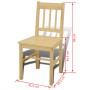 Mesa de comedor y 4 sillasde madera color natural de vidaXL, muebles para cocinas y comedores - Ref: Foro24-241220, Precio: 2...