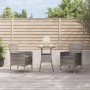Mesita y sillas jardín 3 pzas y cojines ratán sintético gris de vidaXL, Conjuntos de jardín - Ref: Foro24-3187434, Precio: 18...