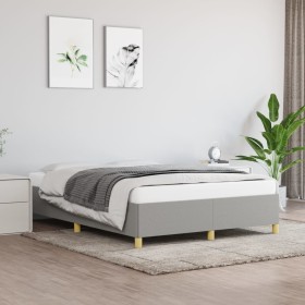Estructura de cama de tela gris claro 140x200 cm de vidaXL, Camas y somieres - Ref: Foro24-347165, Precio: 129,88 €, Descuent...
