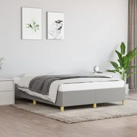 Hellgrauer Stoffbettrahmen 140x200 cm von vidaXL, Betten und Lattenroste - Ref: Foro24-347165, Preis: 126,90 €, Rabatt: %