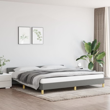 Estructura de cama con cabecero tela gris oscuro 200x200 cm de vidaXL, Camas y somieres - Ref: Foro24-347440, Precio: 135,25 ...