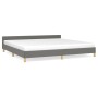 Estructura de cama con cabecero tela gris oscuro 200x200 cm de vidaXL, Camas y somieres - Ref: Foro24-347440, Precio: 135,25 ...